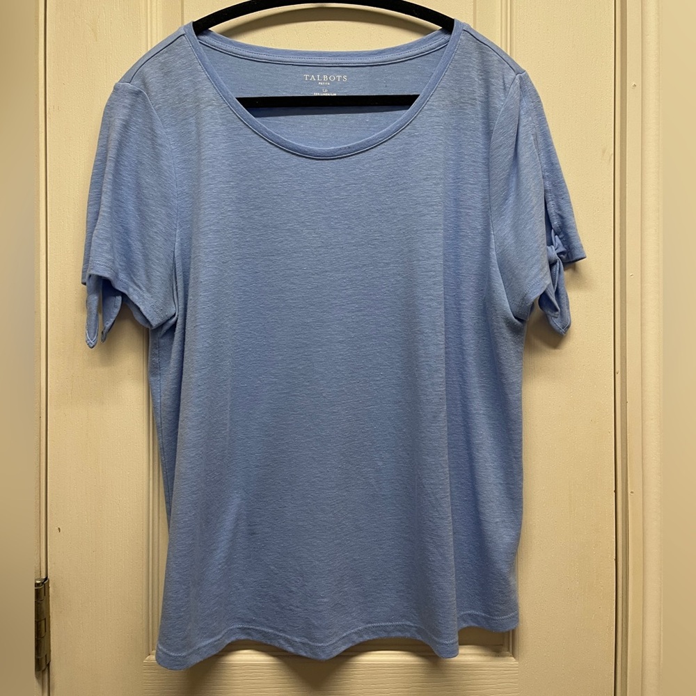 Talbots tied sleeves top